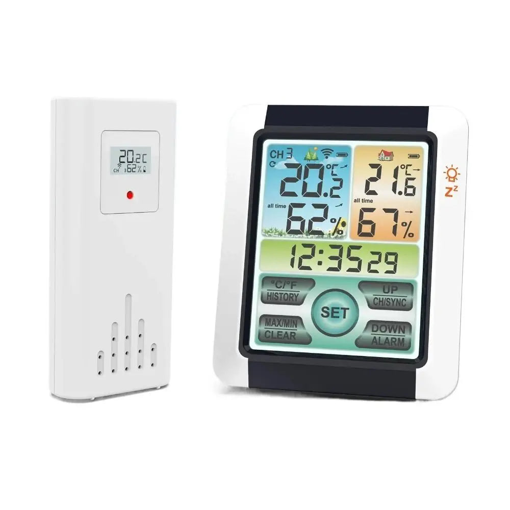 Trendbay Digital Weather Station – Wireless Temp & Humidity Meter with Touch Display