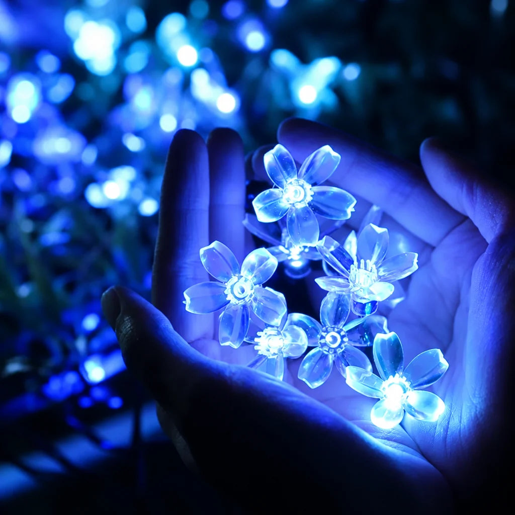 Trendbay 5M 20-LED Blue Solar Cherry Blossom String Lights