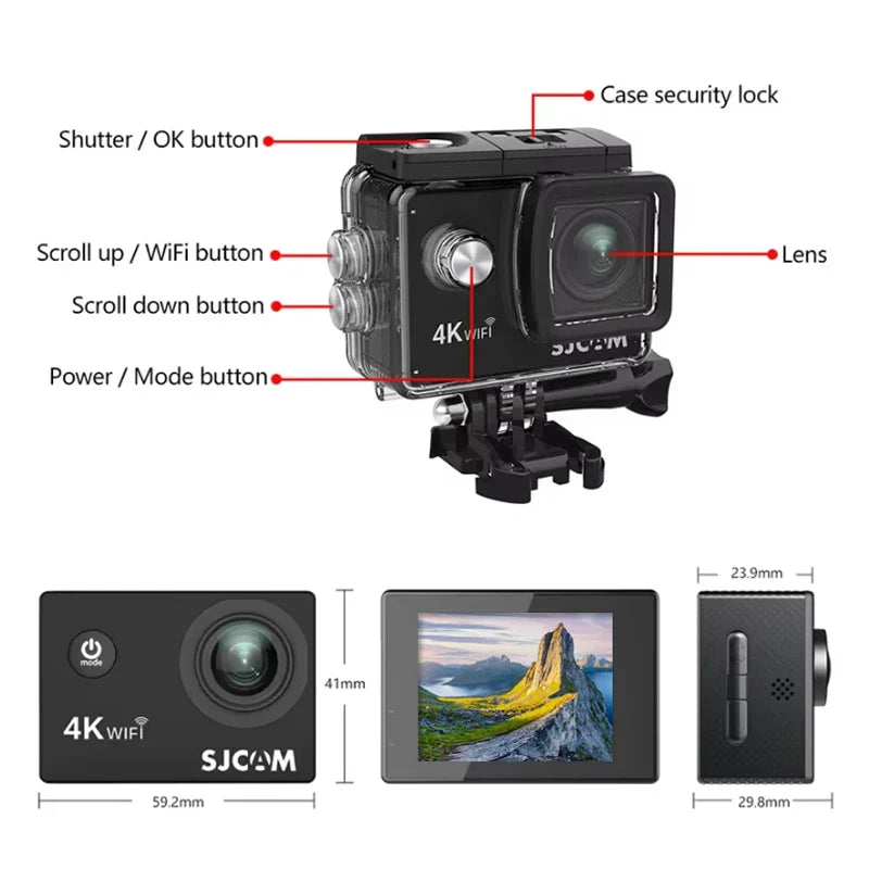 Trendbay 4K Action Camera Waterproof with WiFi (30M Sports Cam)