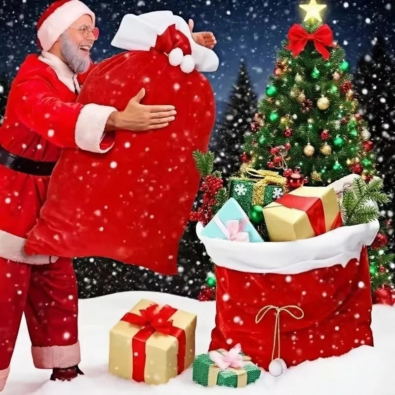 Trendbay Santa Claus Christmas Gift Sack – Red Cotton