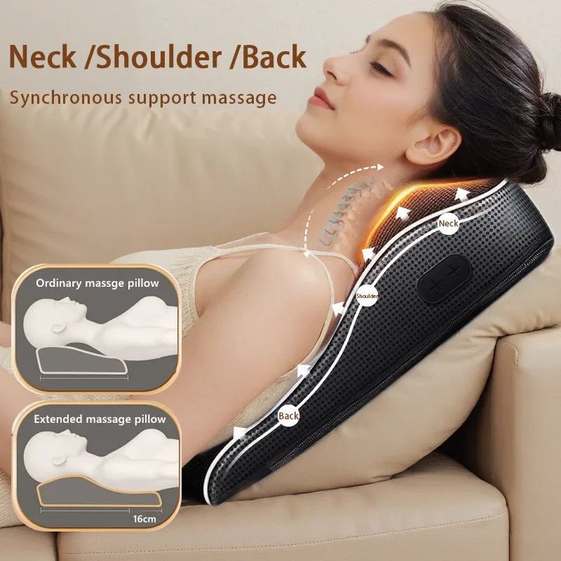 Trendbay Electric Cervical Traction Pillow Massager with Heat & Vibration