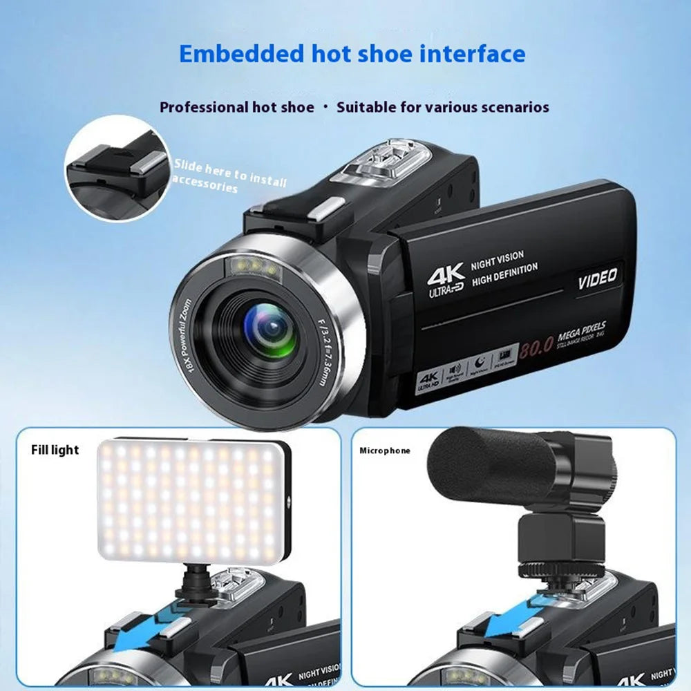 Trendbay 4K Vlogging Camera with 80MP & IR Night Vision