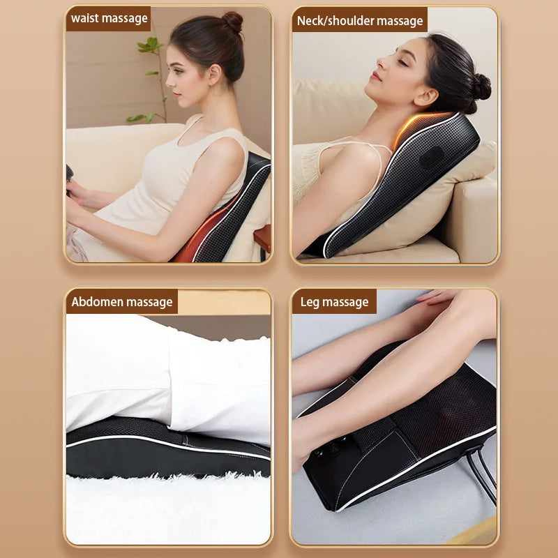 Trendbay Electric Cervical Traction Pillow Massager with Heat & Vibration