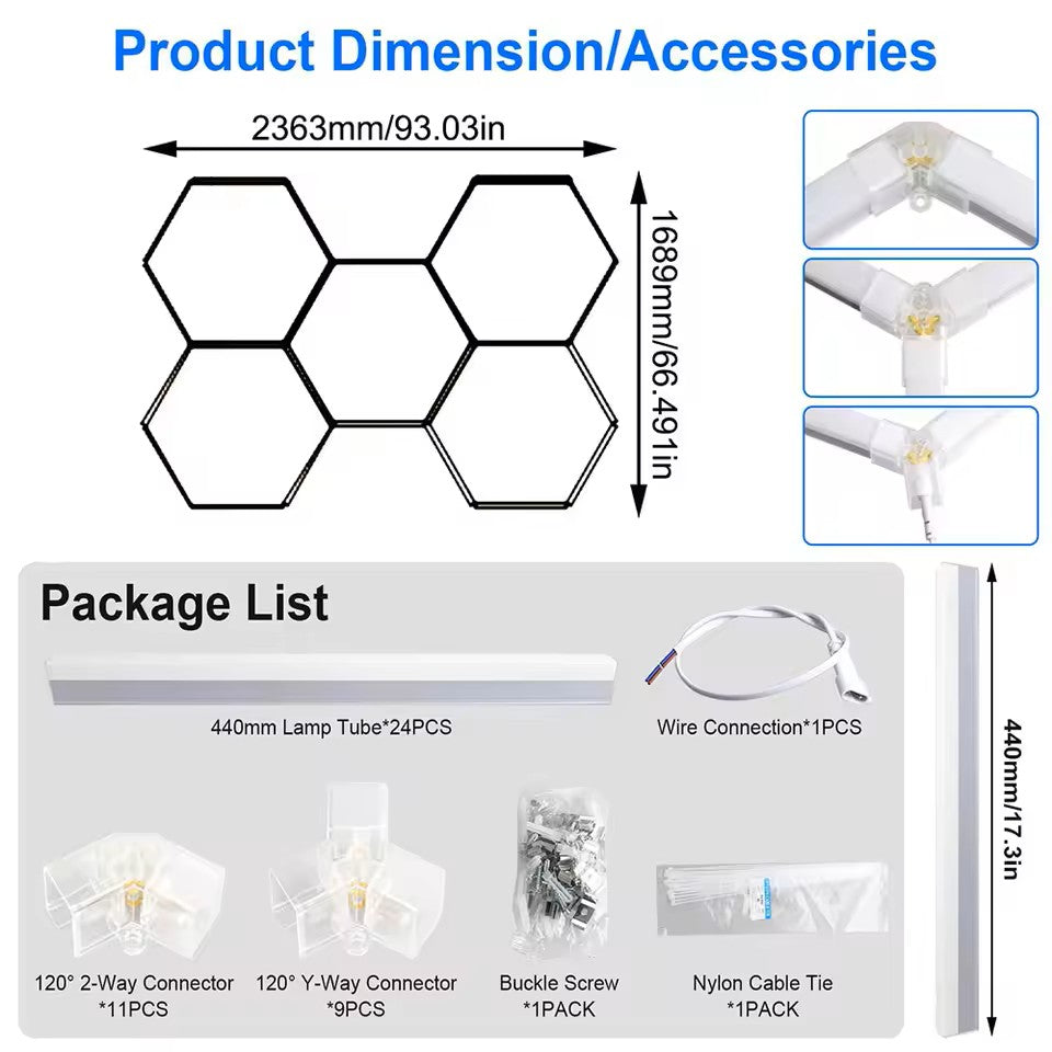 Trendbay Super Bright Hexagonal LED Garage Light