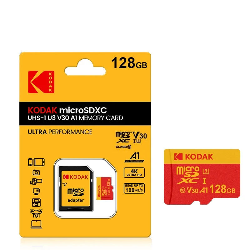 Trendbay KODAK 128GB MicroSD Card U3 V30 4K High-Speed