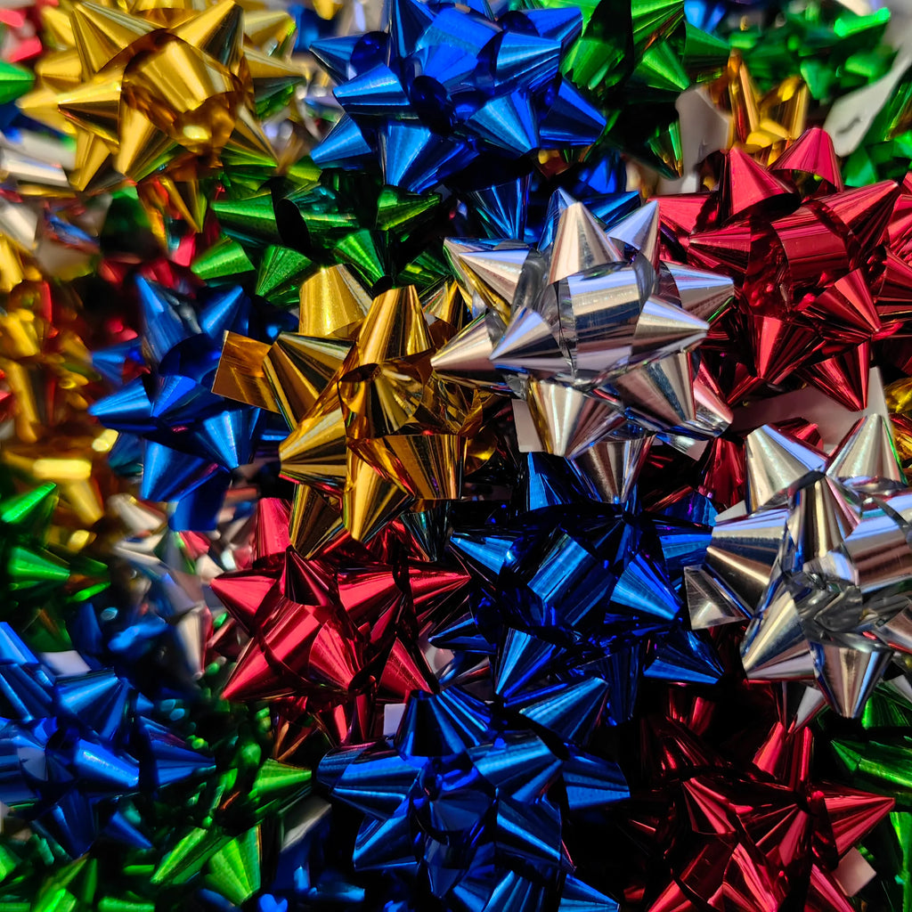 Trendbay 50pcs Mini Star Gift Bows 5 Color Self-Adhesive Bows