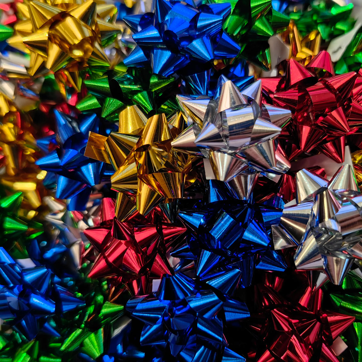 Trendbay 50pcs Mini Star Gift Bows 5 Color Self-Adhesive Bows