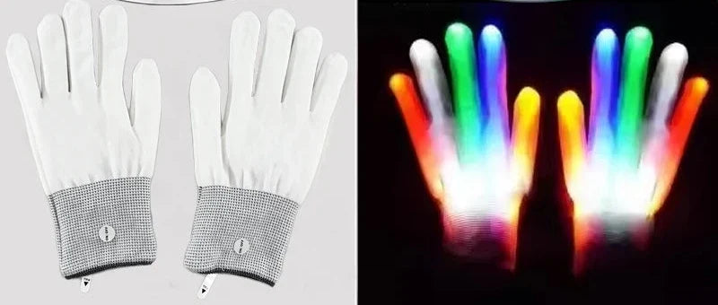 Trendbay LED Light-Up Gloves & DJ Marshmello Cosplay Head Cover Set