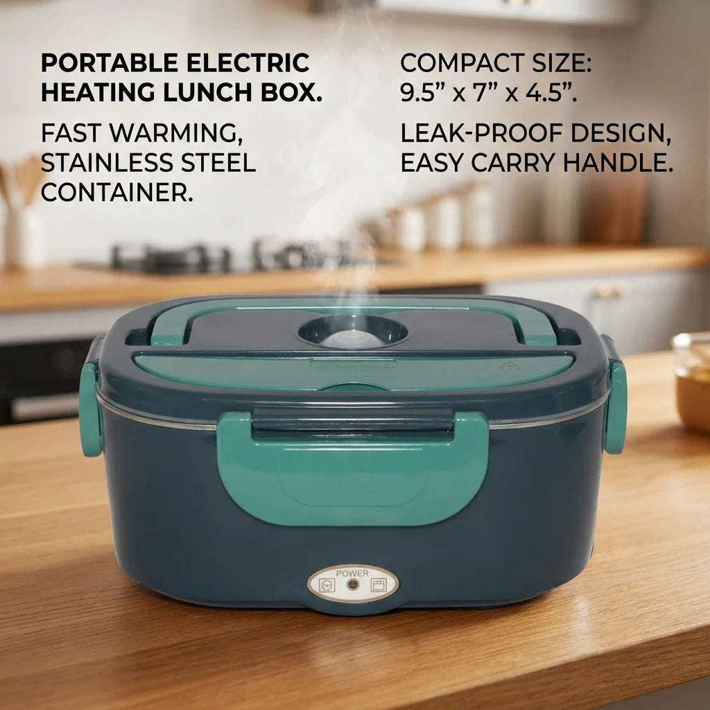 Trendbay Electric Lunch Box 1.5L – 60W Portable Food Warmer for Car & Home