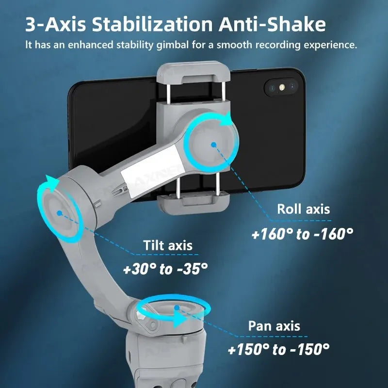 Trendbay HQ6 3-Axis Gimbal Stabilizer with Fill Light