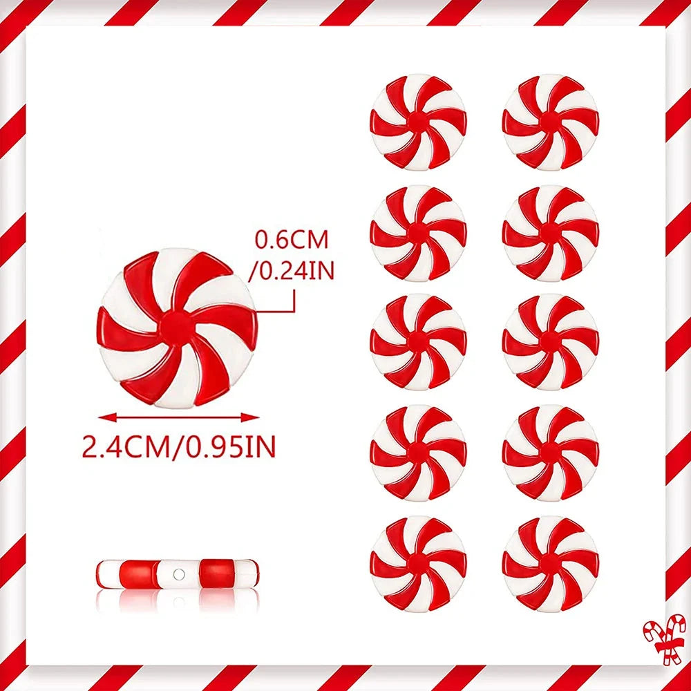 Trendbay Acrylic Christmas Candy Ornaments 50pcs Peppermint Sweet