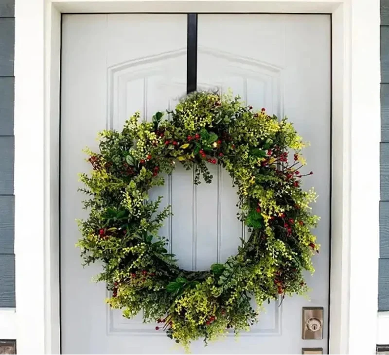 Trendbay 30cm Black Metal Wreath Hanger Rust-Resistant Door Hook