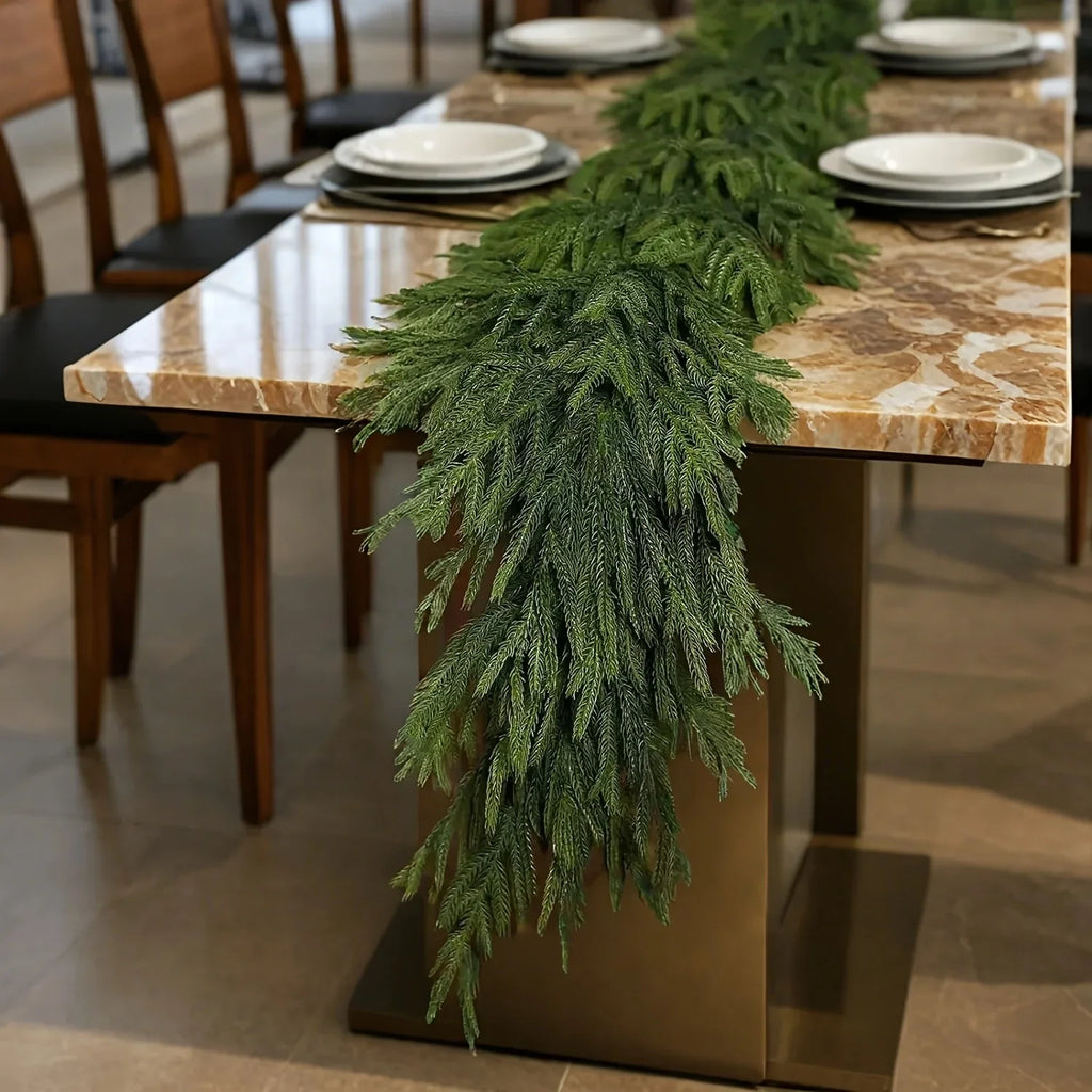 1Trendbay 00cm Artificial Norfolk Pine Christmas Wreath Realistic Green Faux