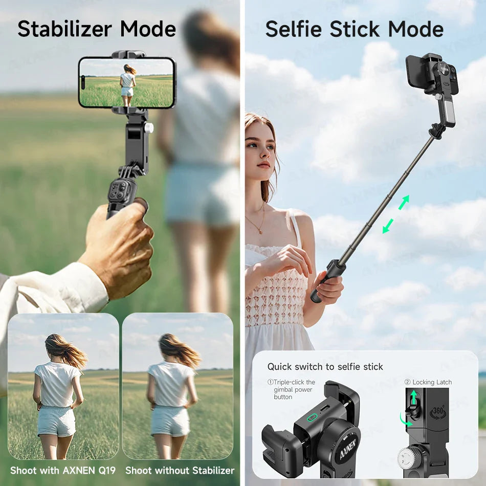 Trendbay Q19 AI Face Tracking Gimbal Stabilizer with Fill Light