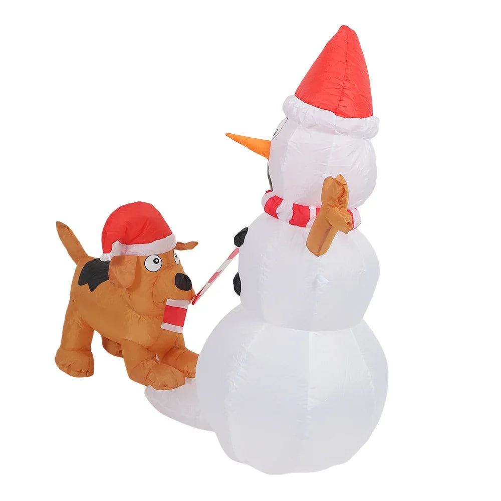 Trendbay 4 FT Inflatable Snowman with Dog  Caption