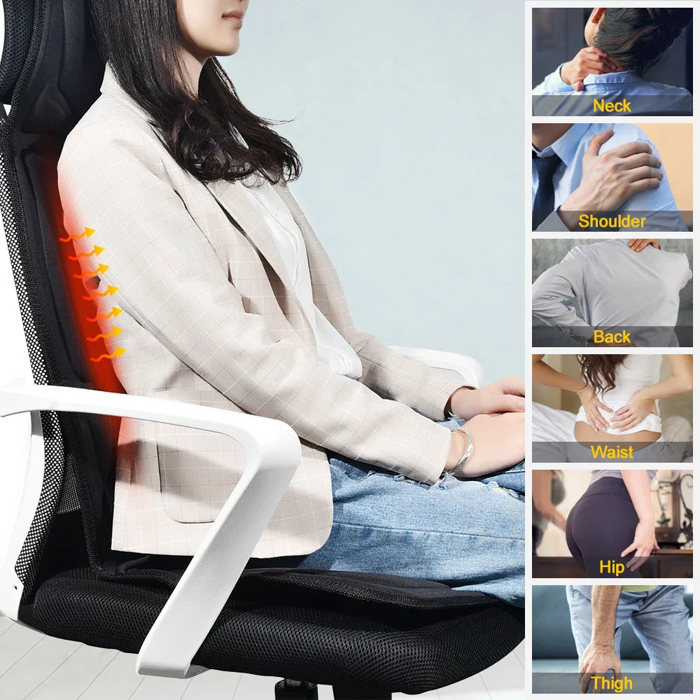 Trendbay Heated Vibrating Chair Massager Pad for Neck & Back