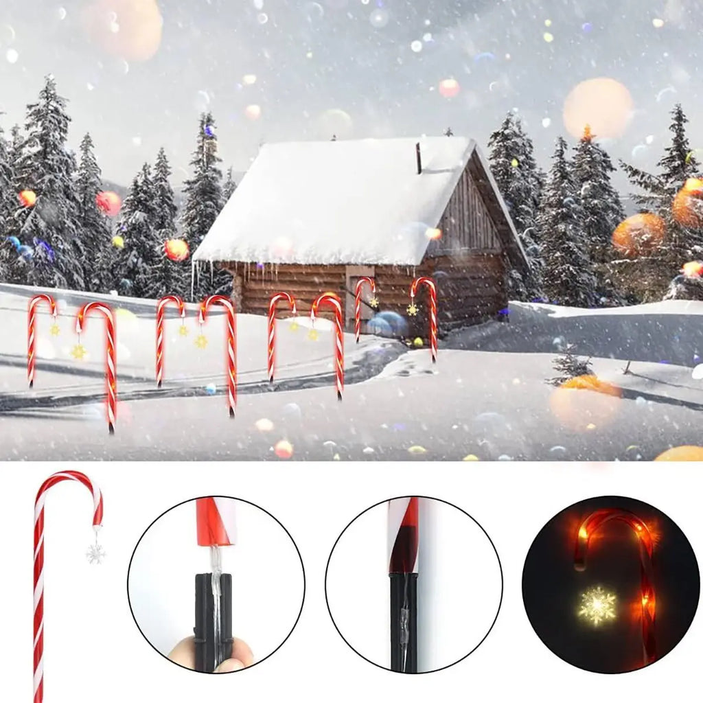 Trendbay 8PCS Solar Candy Cane Garden Lights