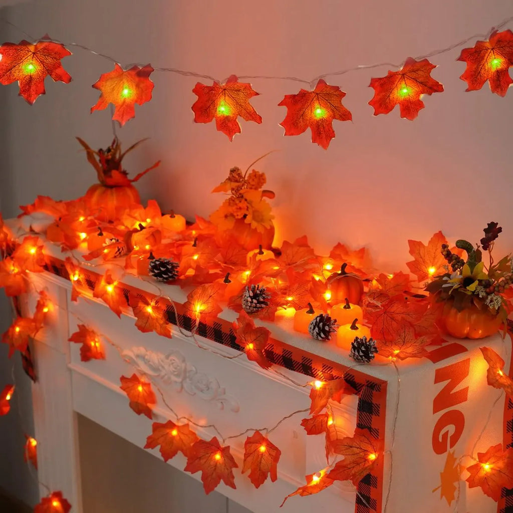 Trendbay 4.5m 30 LED Maple Leaf String Lights, Warm White
