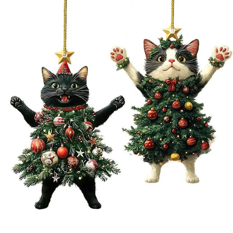 Trendbay Cute Cat Christmas Tree Ornament 8×6×2CM