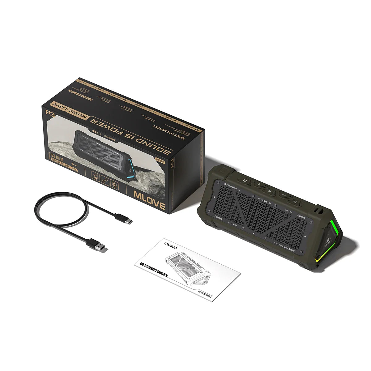 Trendbay 40W Bluetooth Speaker Waterproof RGB Stereo Sound