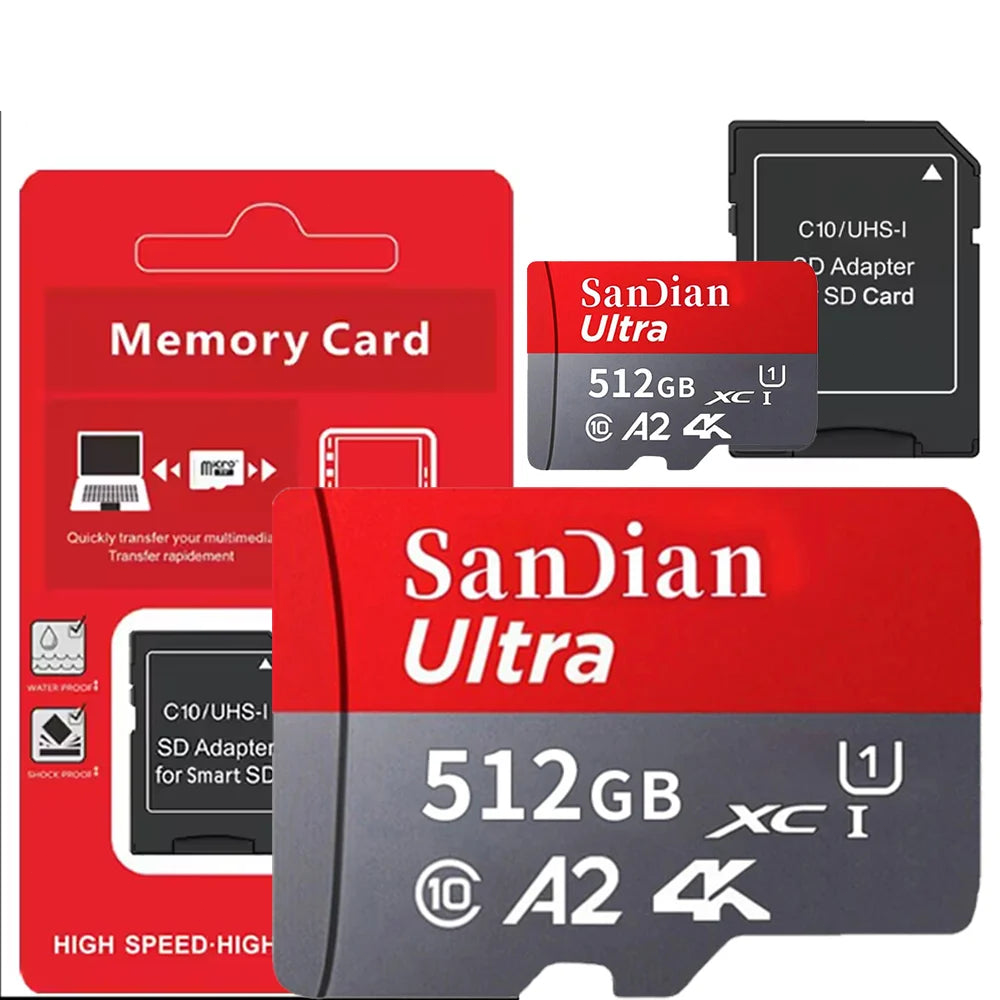 Trendbay 512GB MicroSD Memory Card U3 V30 A2 High-Speed TF Card