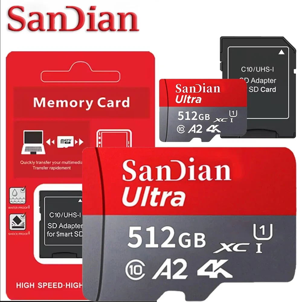 Trendbay 512GB MicroSD Memory Card U3 V30 A2 High-Speed TF Card