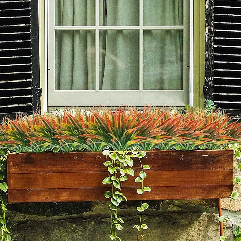 Trendbay Artificial Spring Grass Plant Set Silk & Plastic Decor Stems