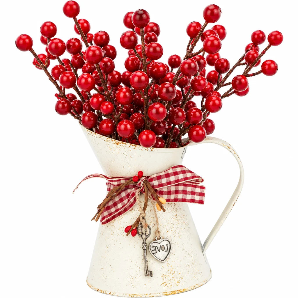Trendbay 5-Piece Christmas Red Berry Branch Decorations