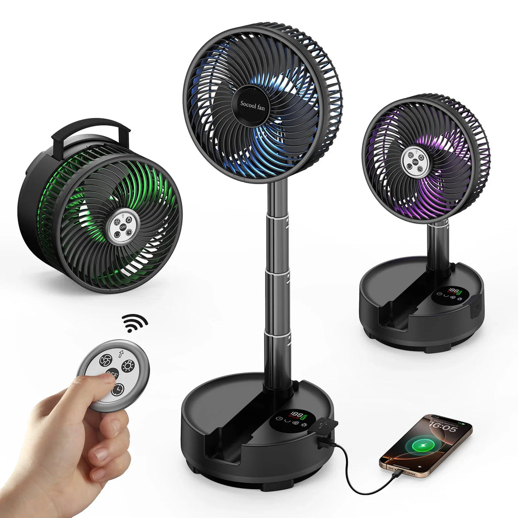 Trendbay 20000mAh Portable Folding Fan with Remote