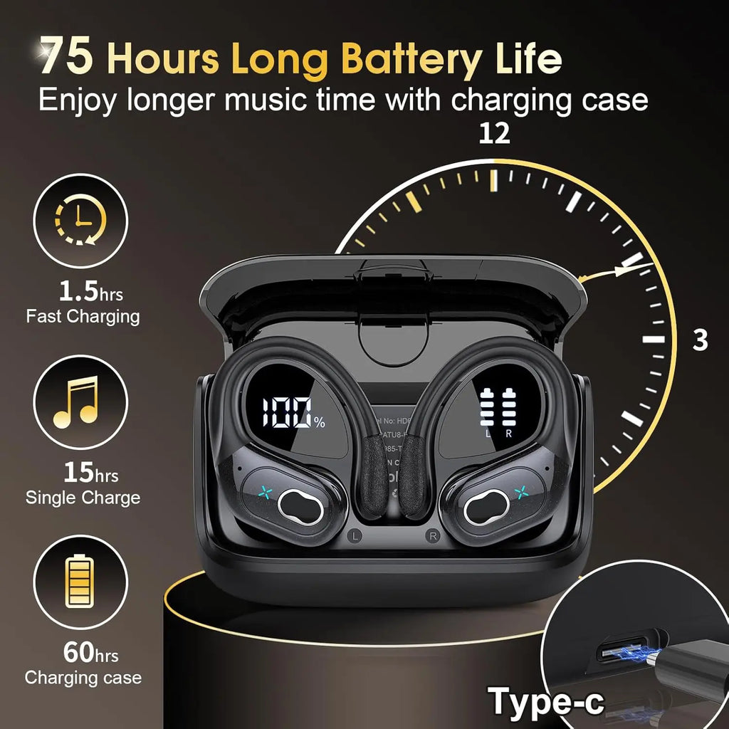Trendbay Bluetooth 5.4 Wireless Earbuds with Ear Hooks