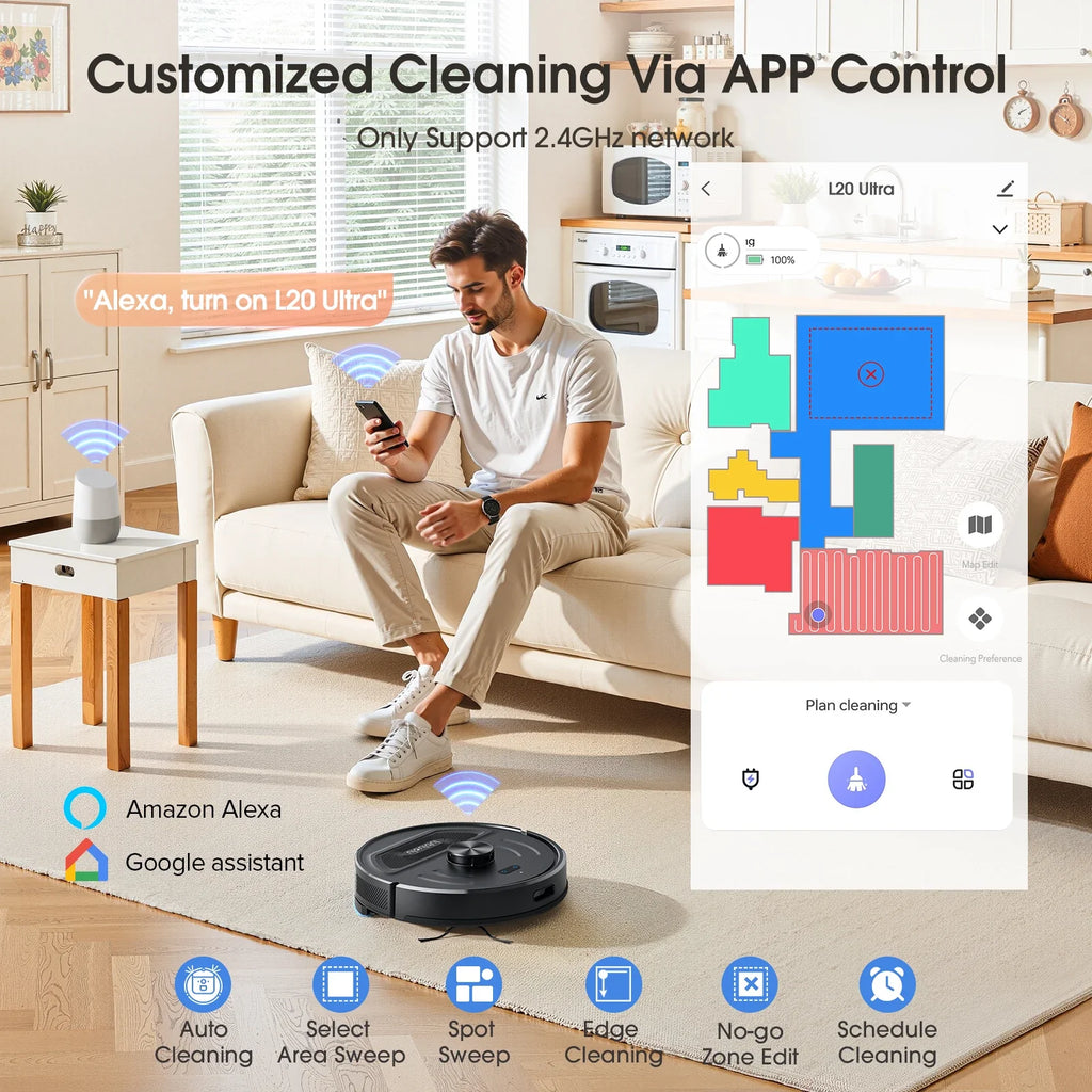 Trendbay L20Max Self-Emptying Robot Vacuum – 6000Pa LiDAR 3-in-1 Sweep & Mop