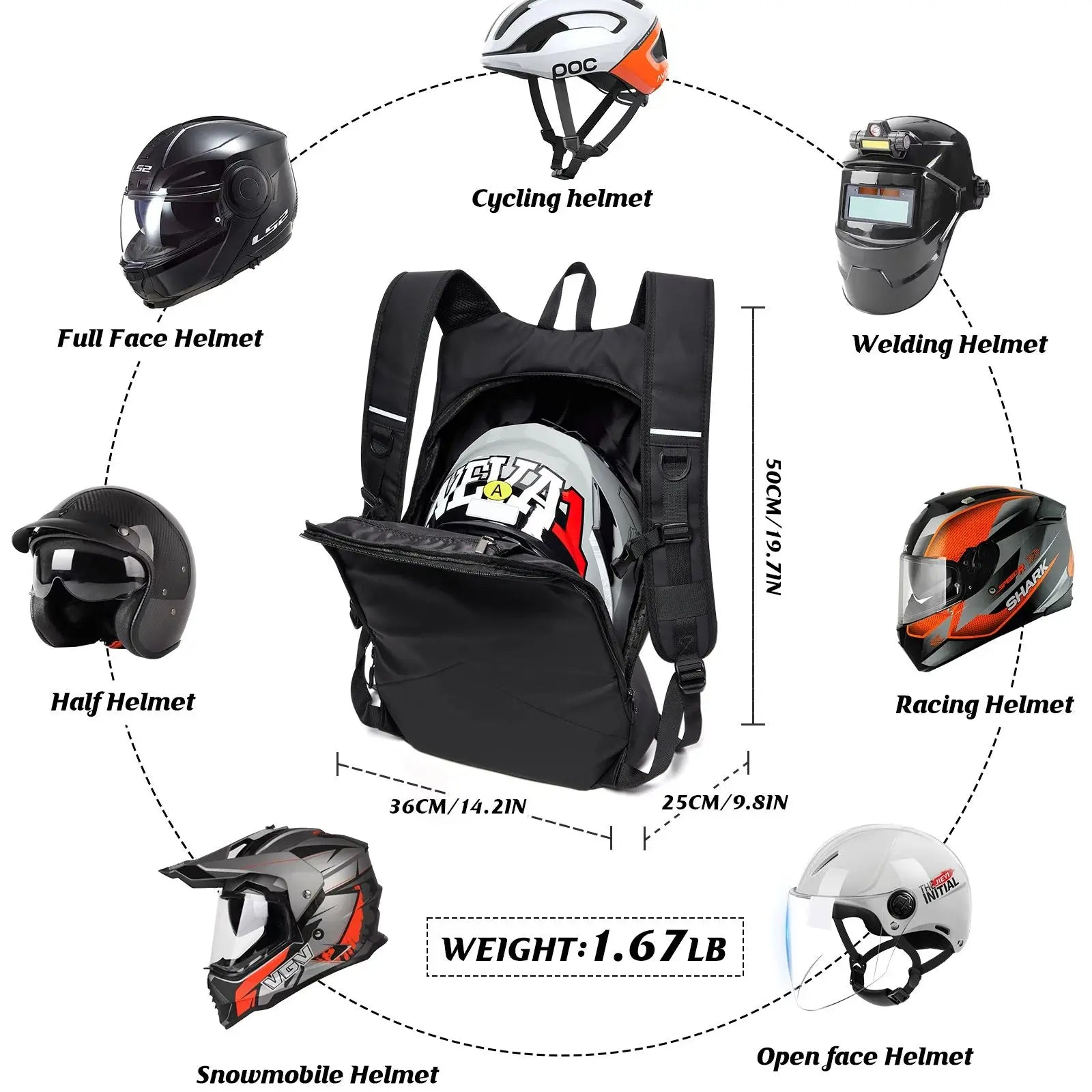 Trendbay 50L Waterproof Motorcycle Backpack