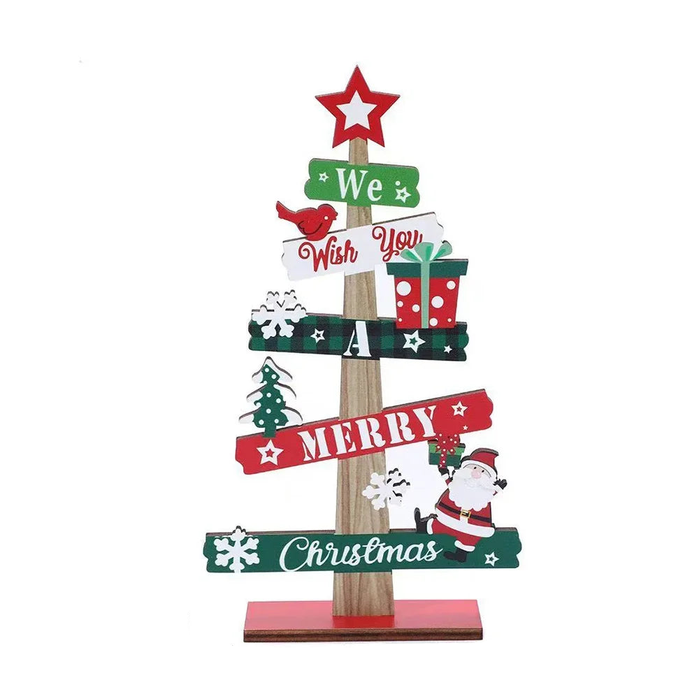 Trendbay Runto Wooden Christmas Tree Ornament for Desk Decor