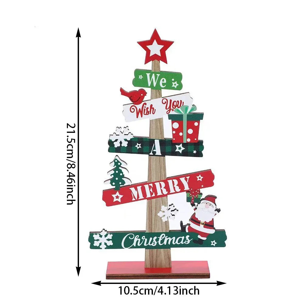 Trendbay Runto Wooden Christmas Tree Ornament for Desk Decor