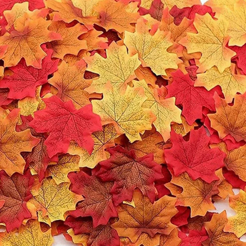 Trendbay 200-Piece Artificial Maple Leaves – Autumn Silk Fall