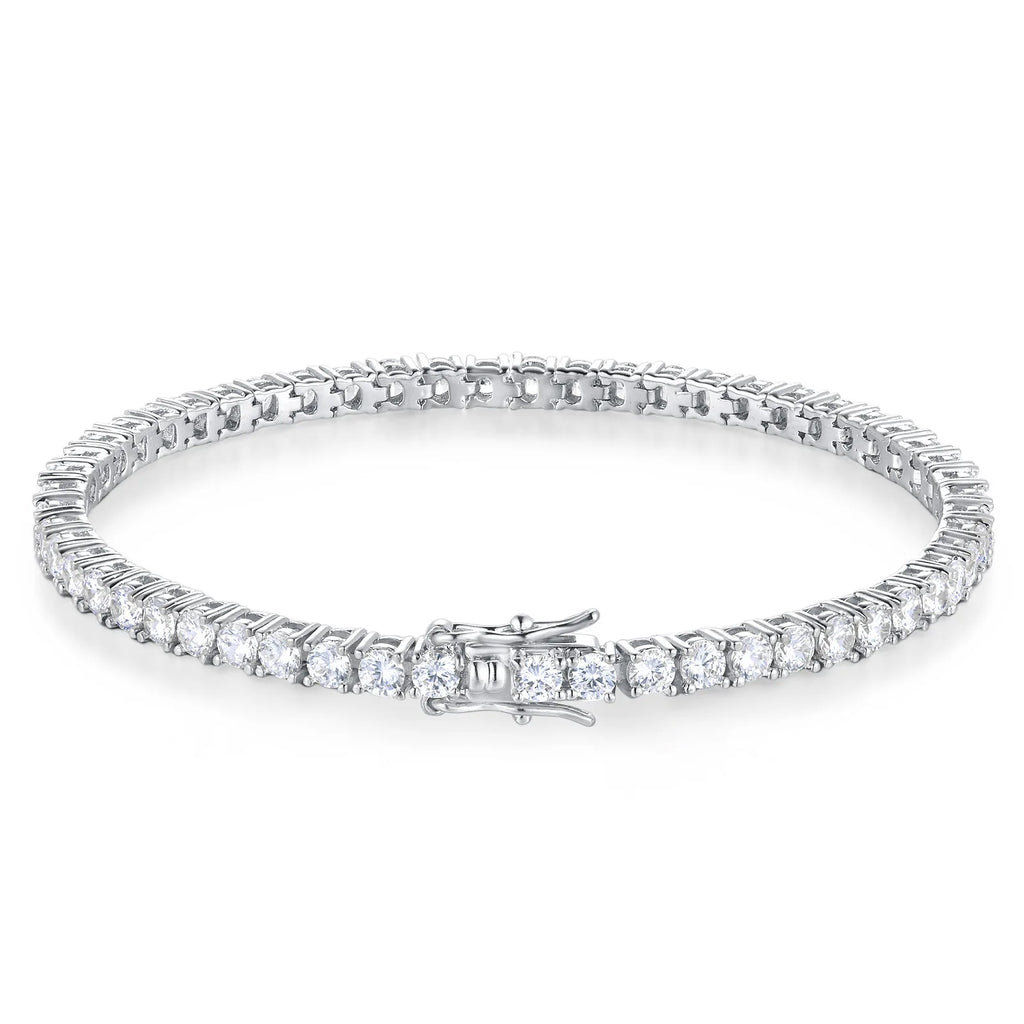 Trendbay Sterling Silver Moissanite Tennis Bracelet – Classic Single-Row Bracelet