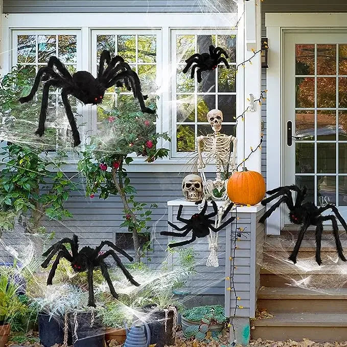 Trendbay 200cm Extra Large Plush Black Spider Lightweight Halloween Horror Prop