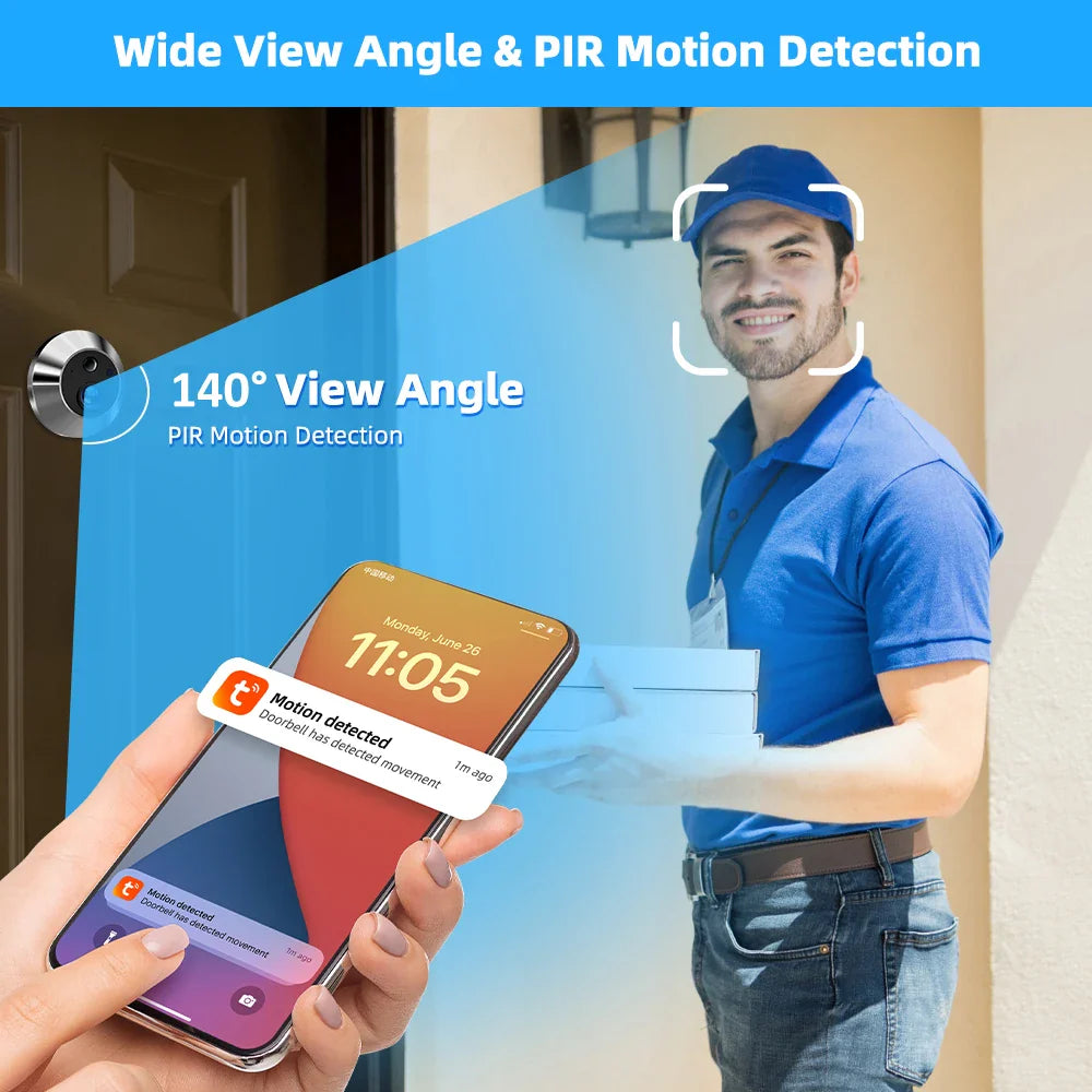 Trendbay Wide-Angle WiFi Digital Peephole Door Camera