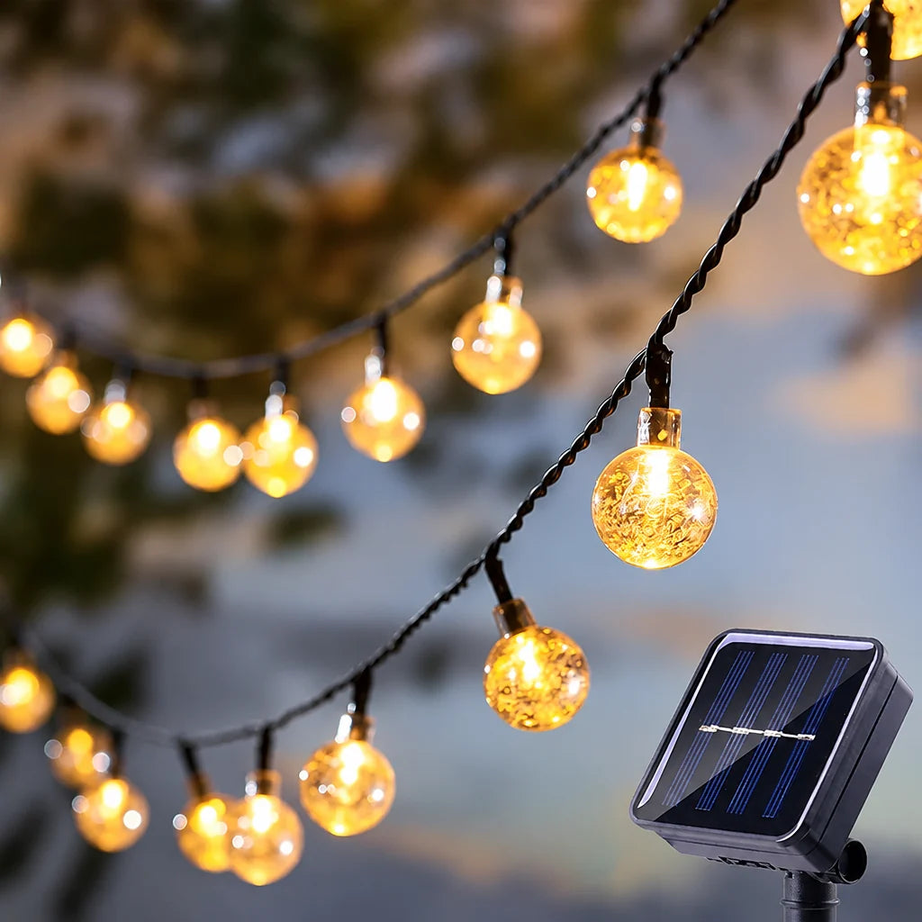 Trendbay 6.5M 30-LED Solar Crystal Fairy String Lights Warm White