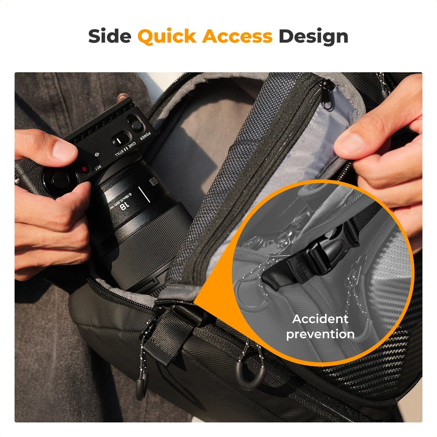 Trendbay 10L Hardshell Camera Sling Bag – Waterproof Crossbody Backpack for DSLR & Mirrorless Cameras