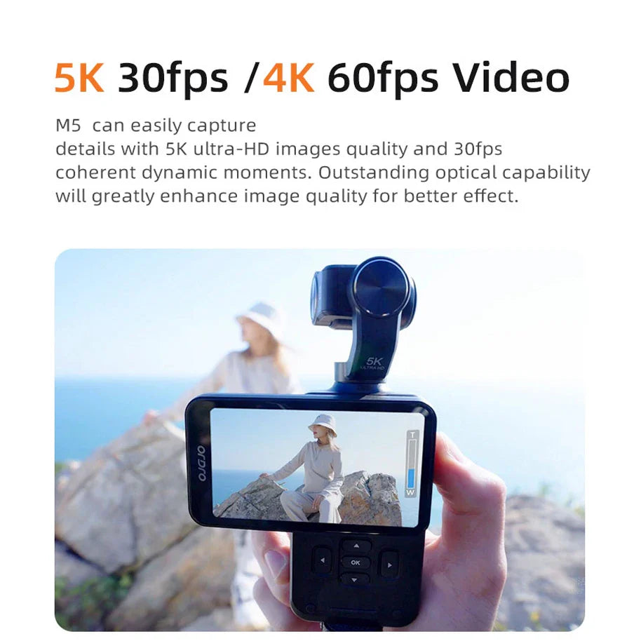 Trendbay M5 4K Handheld Action Camera“ 3-Axis Gimbal Stabilized Vlog Camera with Night Vision