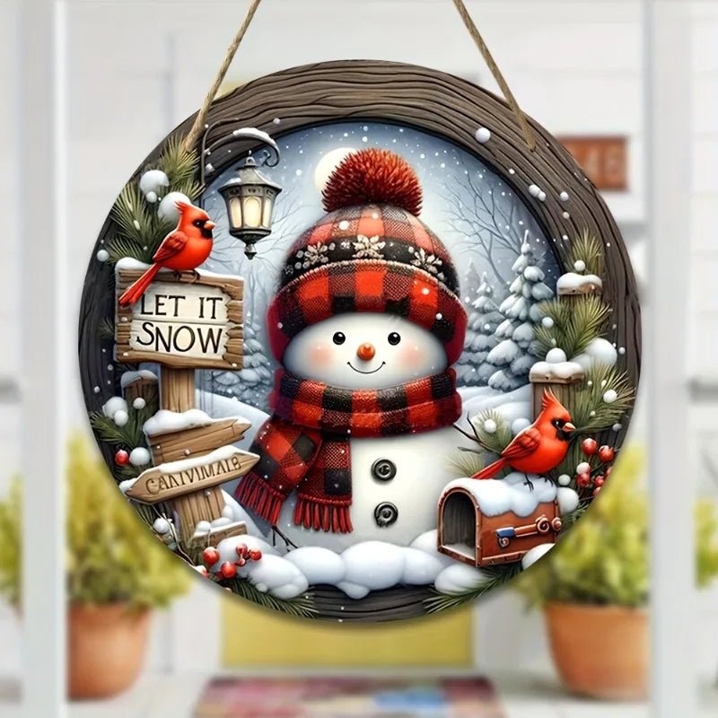 Trendbay 20cm Christmas Wreath Centerpiece Decoration Acrylic Snowman