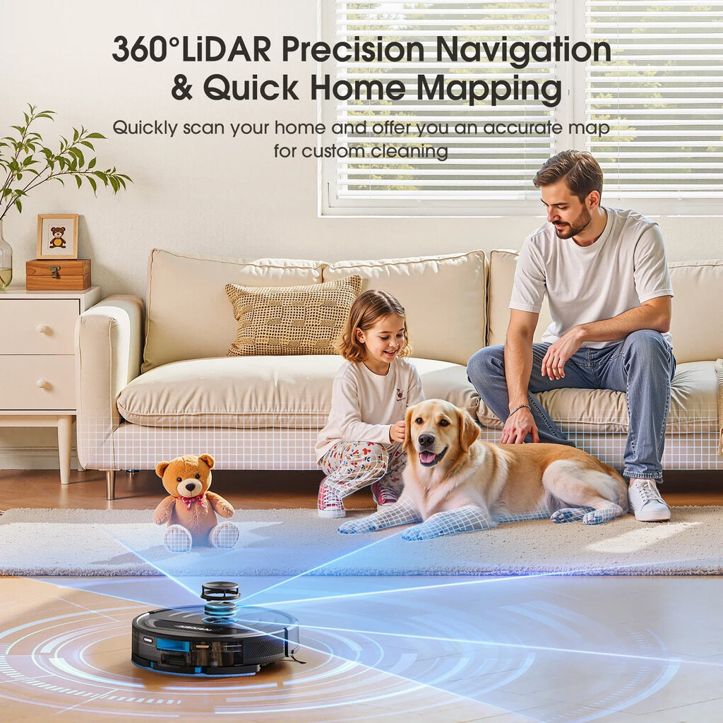 Trendbay L20Max Self-Emptying Robot Vacuum – 6000Pa LiDAR 3-in-1 Sweep & Mop