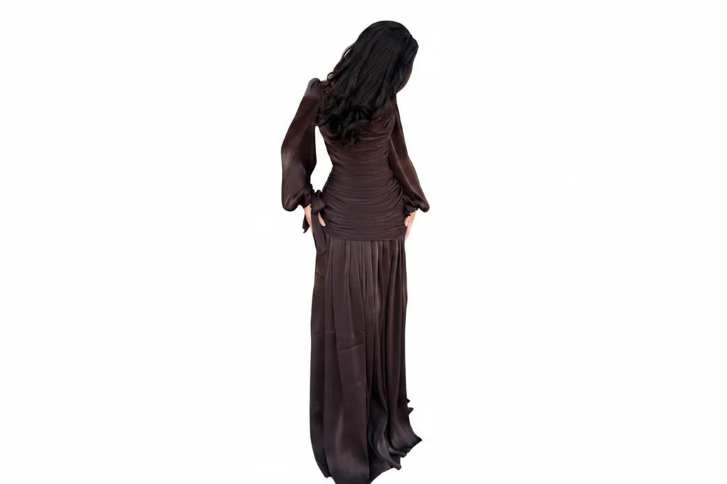 Trendbay Women's Draped Long Sleeve Dress