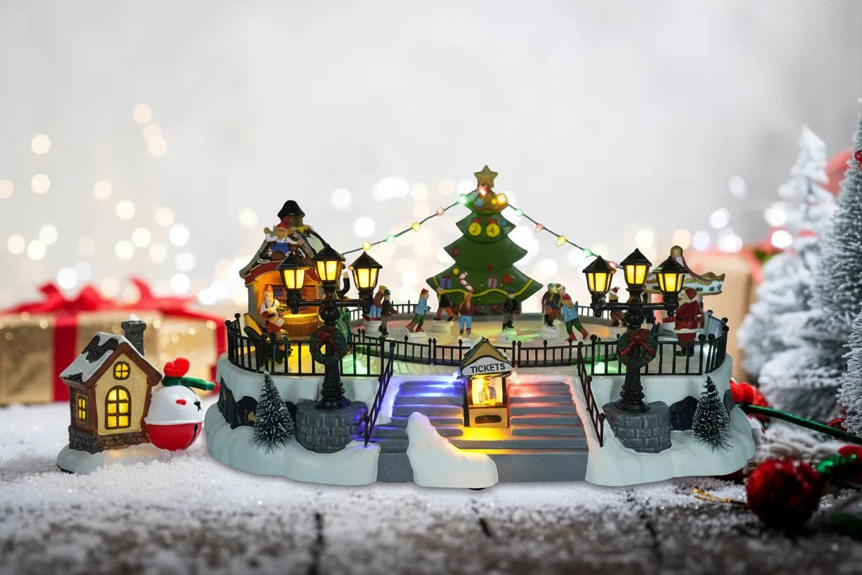 Trendbay Christmas Skiing Village Music Box Decoration