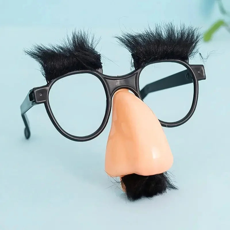 Trendbay Black Halloween Party Glasses with Eyelashes, Nose & Beard