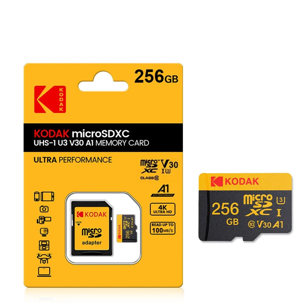 Trendbay 256GB KODAK Micro SDXC Memory Card Class 10 U3, Up to 100MB/s