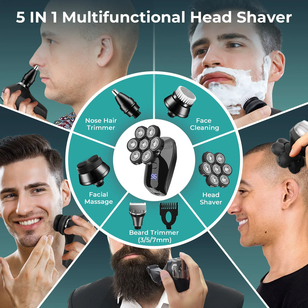 Trendbay 5-in-1 Electric Shaver Kit with 7D Floating Cutter Head