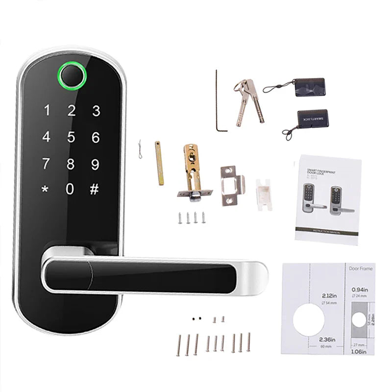 Trendbay Smart Fingerprint Door Lock with App Control & IC Cards (Waterproof)