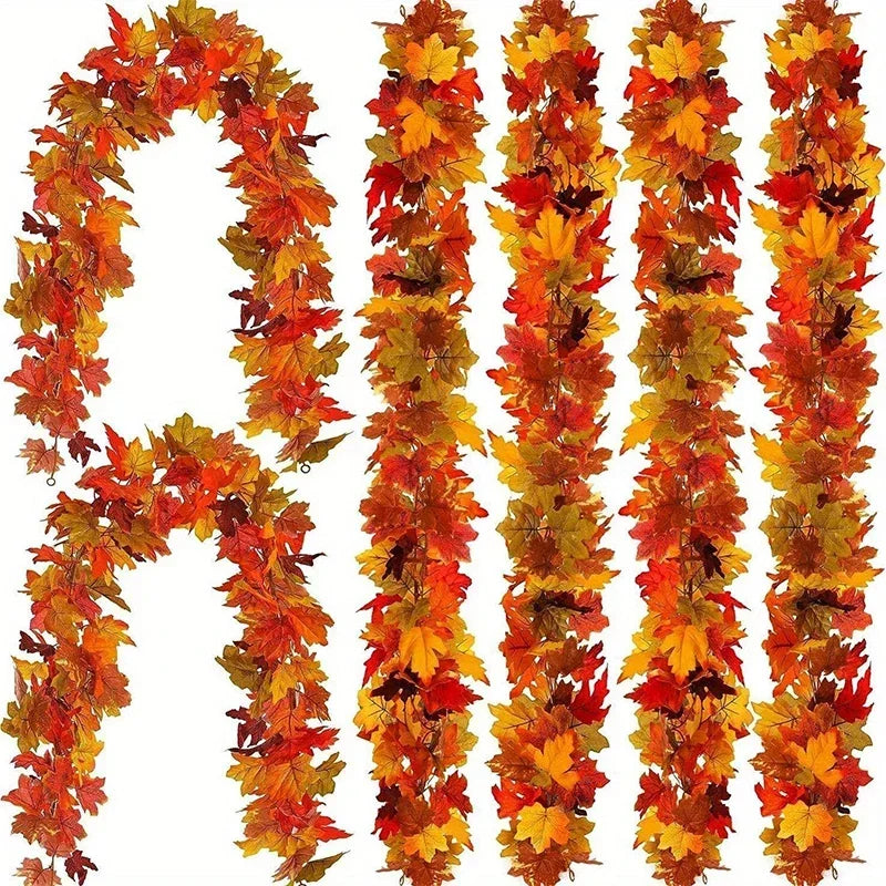 Trendbay 2M Artificial Fall Maple Leaf Garland - 78in Autumn Leaves Vine